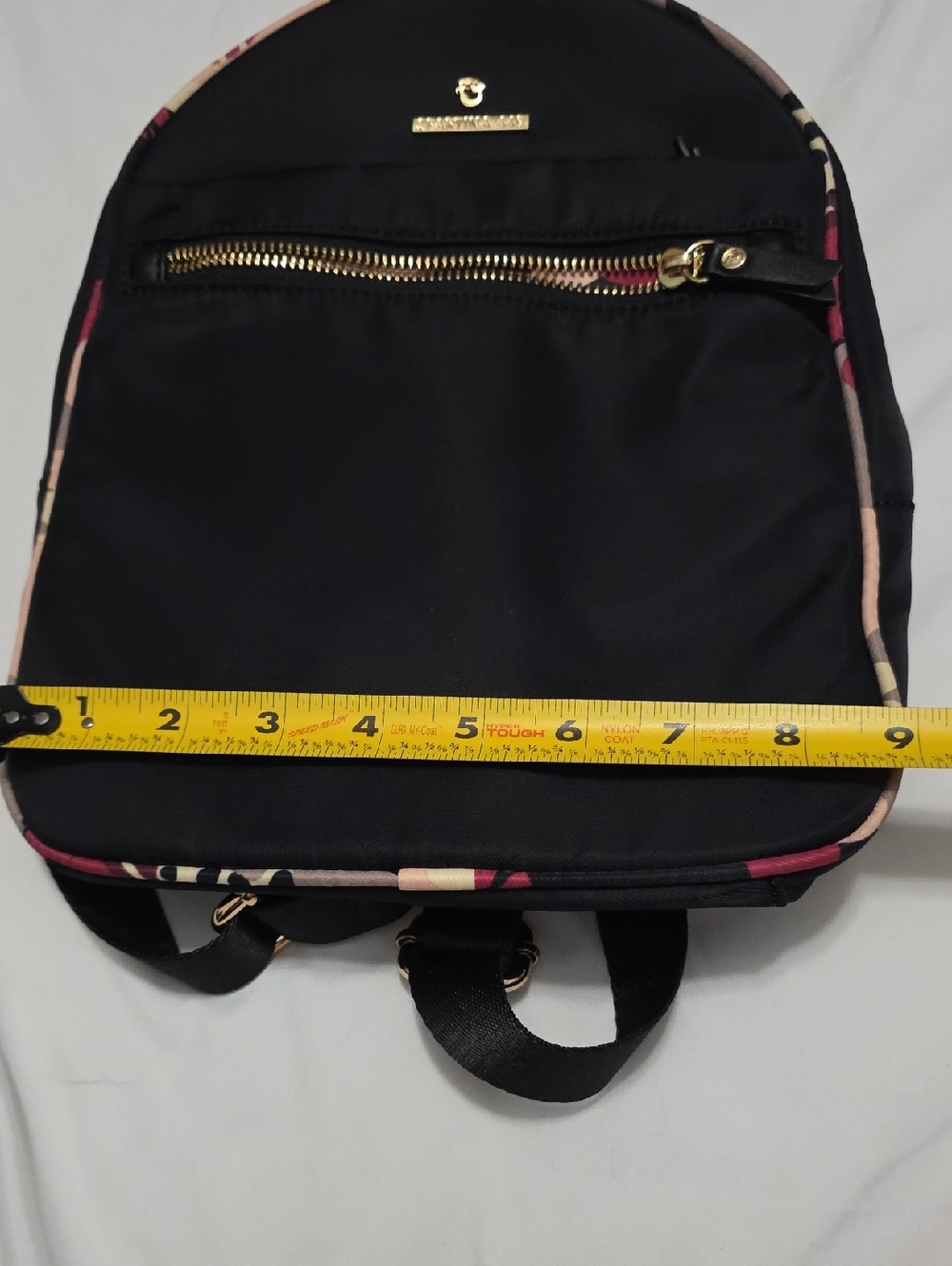 Spartina 449 Black Floral-Trim Mini Backpack - Picture 14 of 14